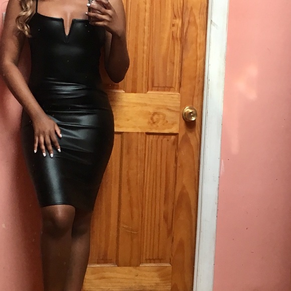 PU Leather Midi Dress - Picture 2 of 8